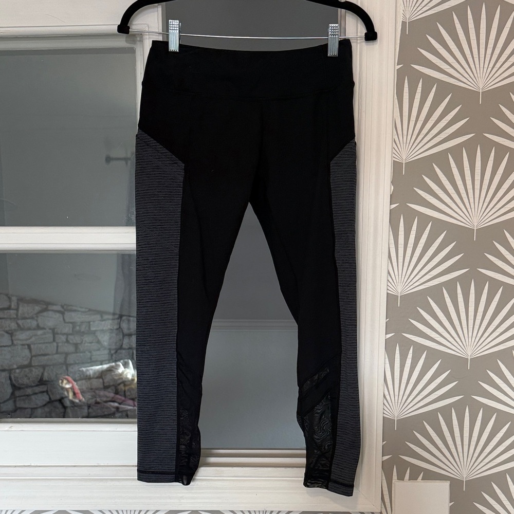 Zella Black and Gray Mesh Leggings